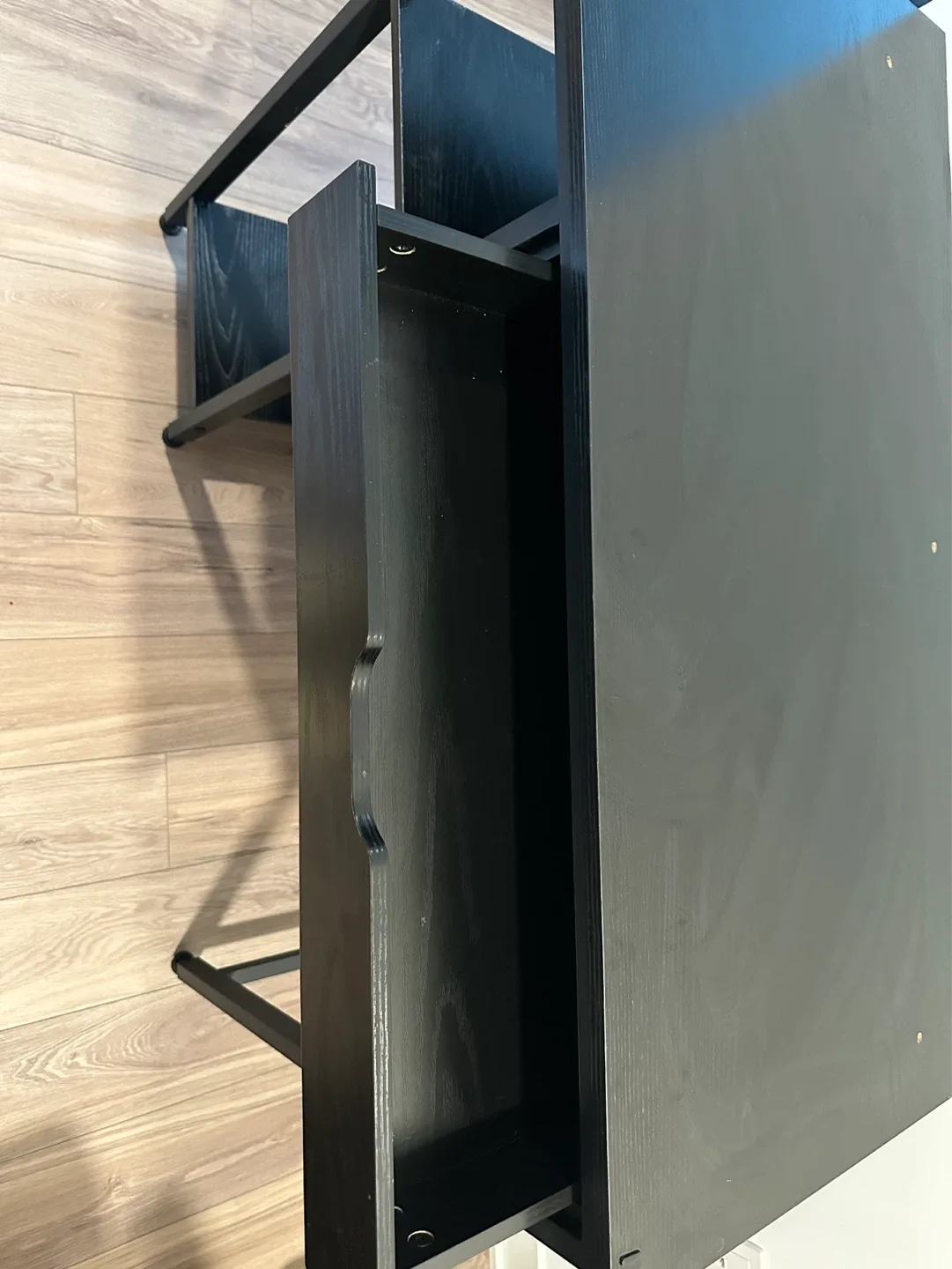 Black Desk with Drawer and Shelves - photo 3
