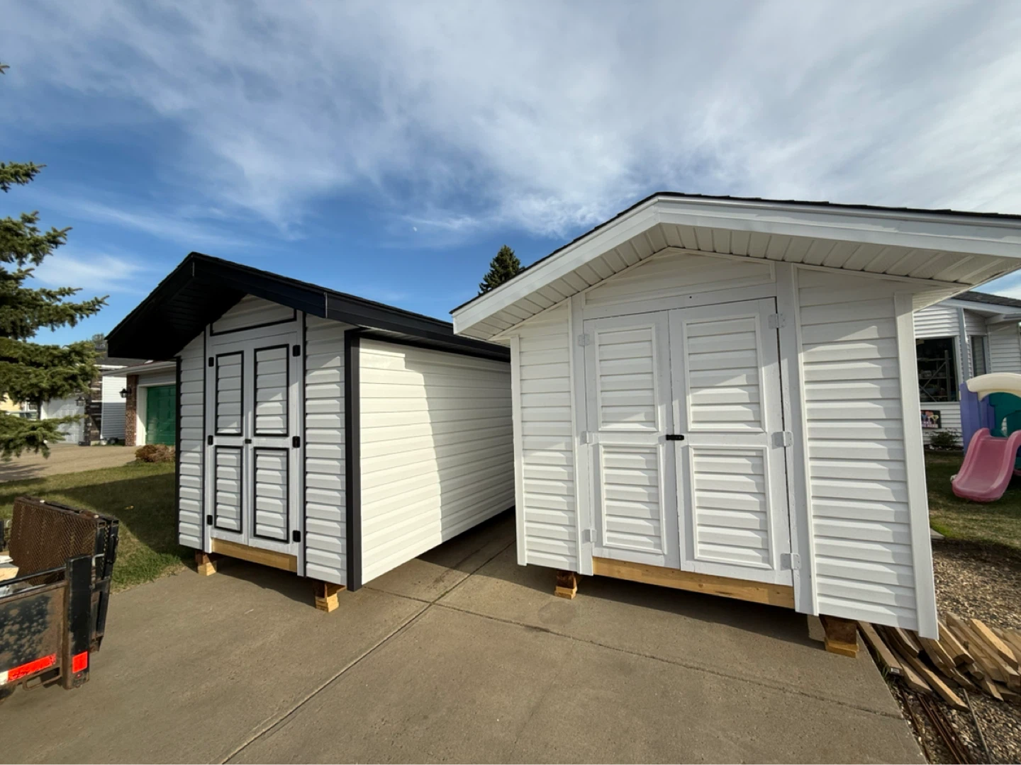 White Storage Shed with Black Trim - photo 5