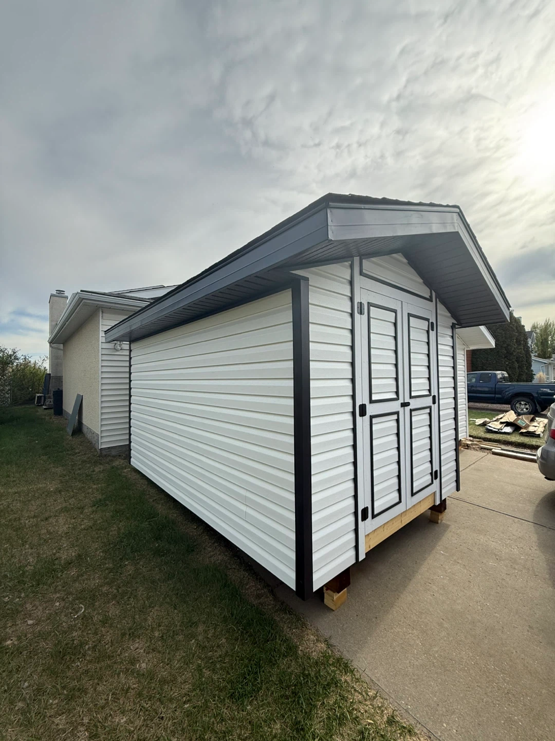 White Storage Shed with Black Trim - photo 3