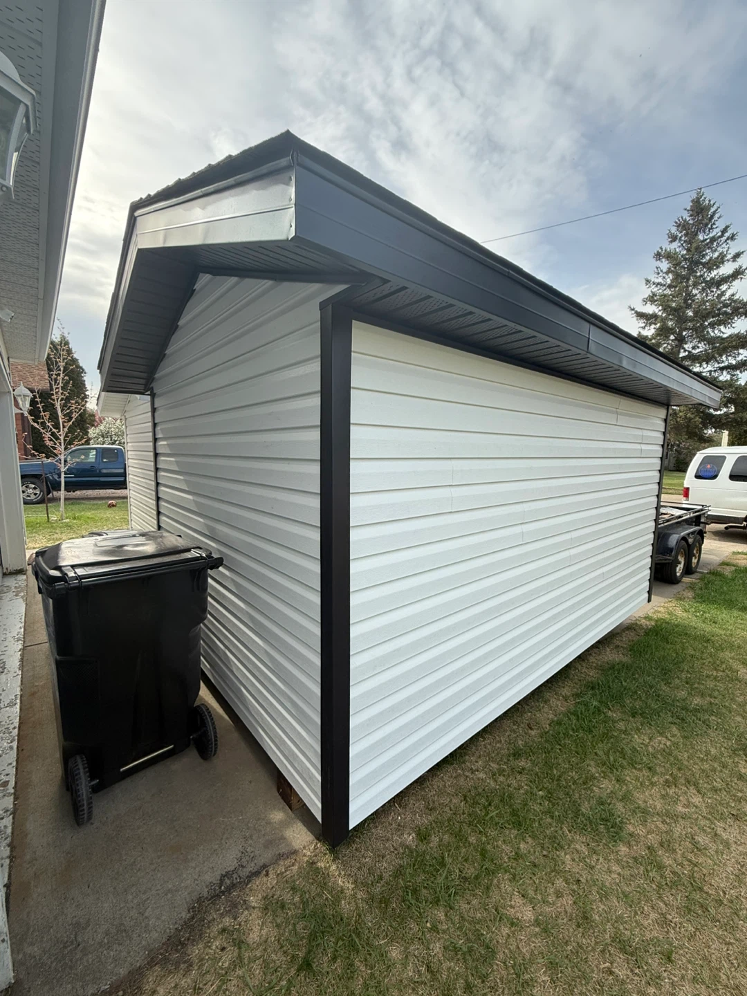 White Storage Shed with Black Trim - photo 4