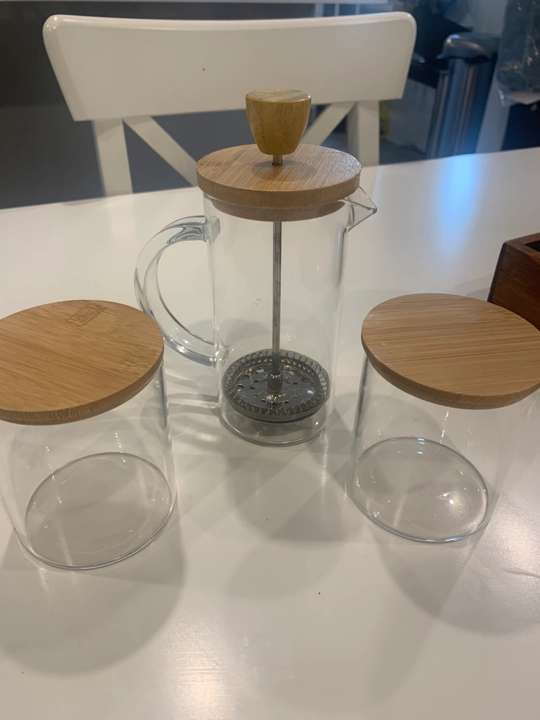 Glass French Press with Bamboo Lids