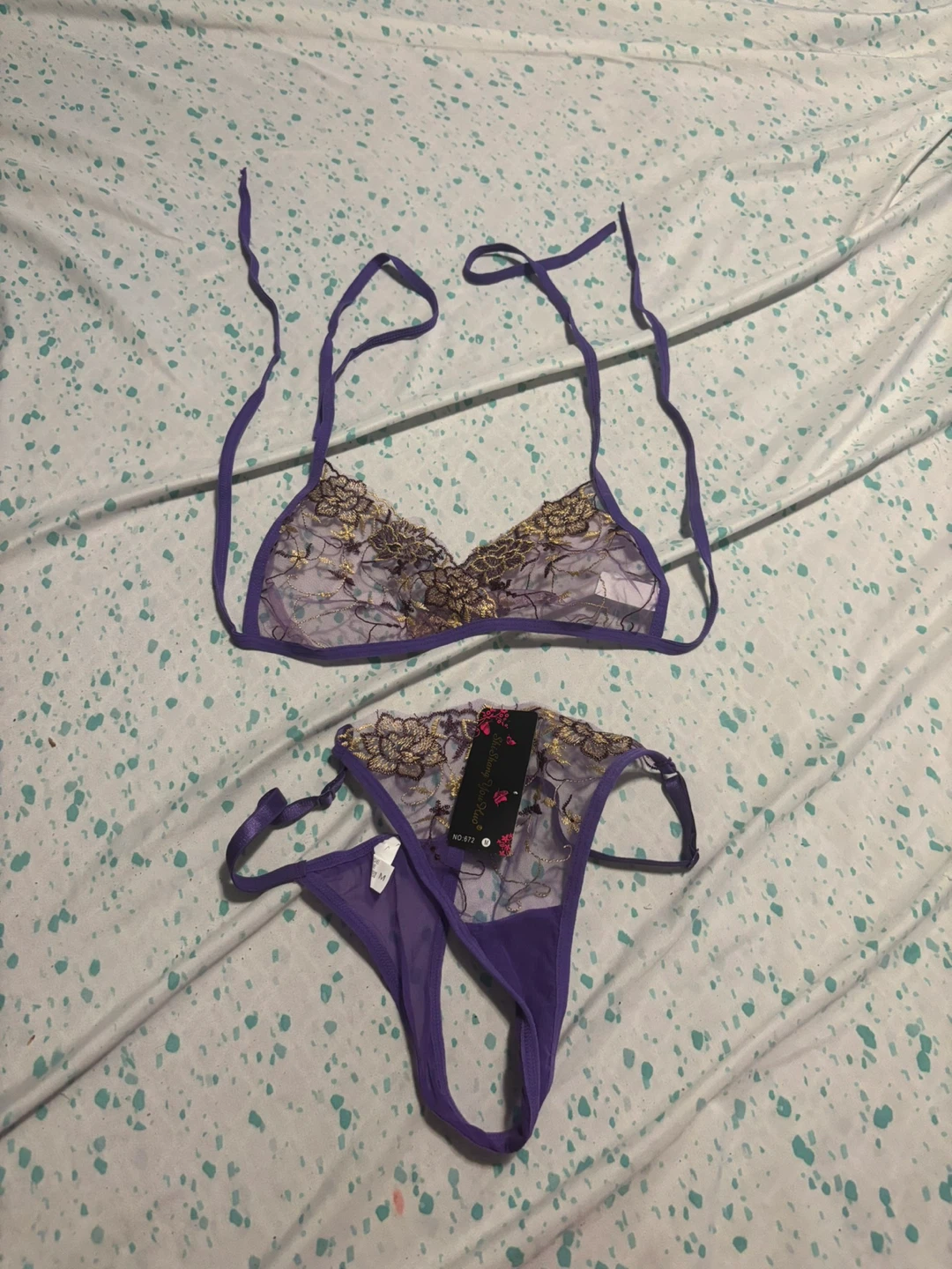 Purple Lace Lingerie Set