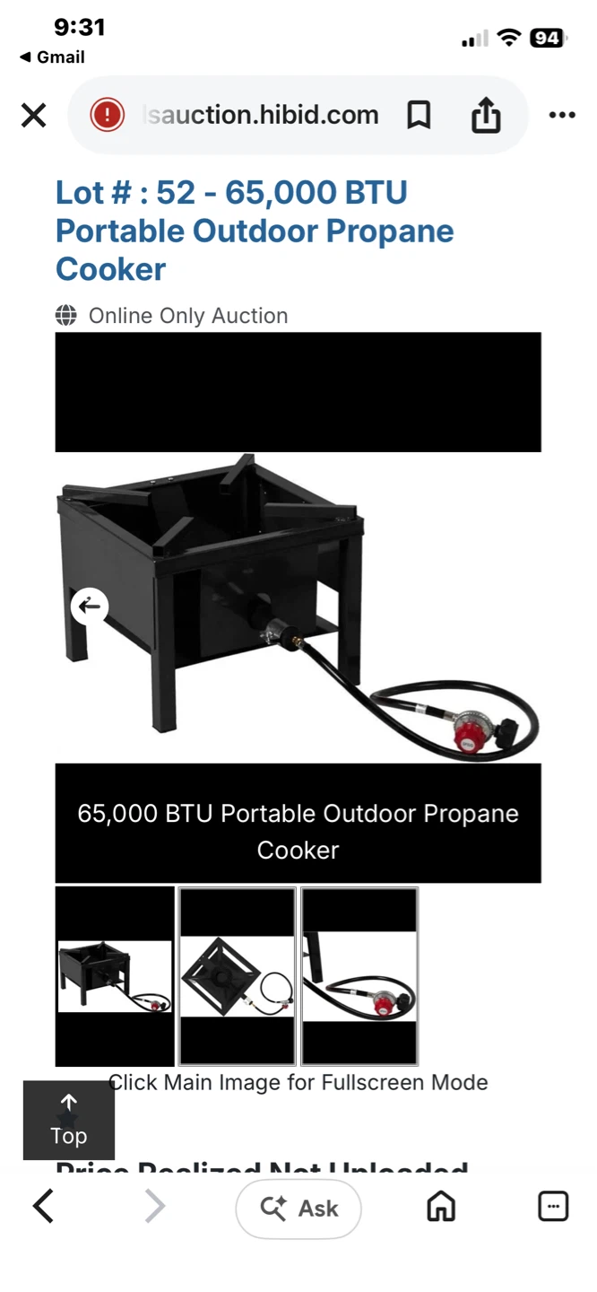 65,000 BTU Portable Outdoor Propane Cooker