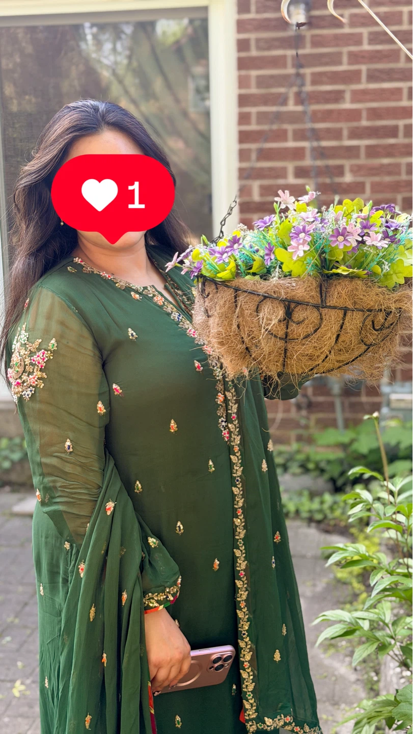 Green Embroidered 3-Piece Suit - photo 2