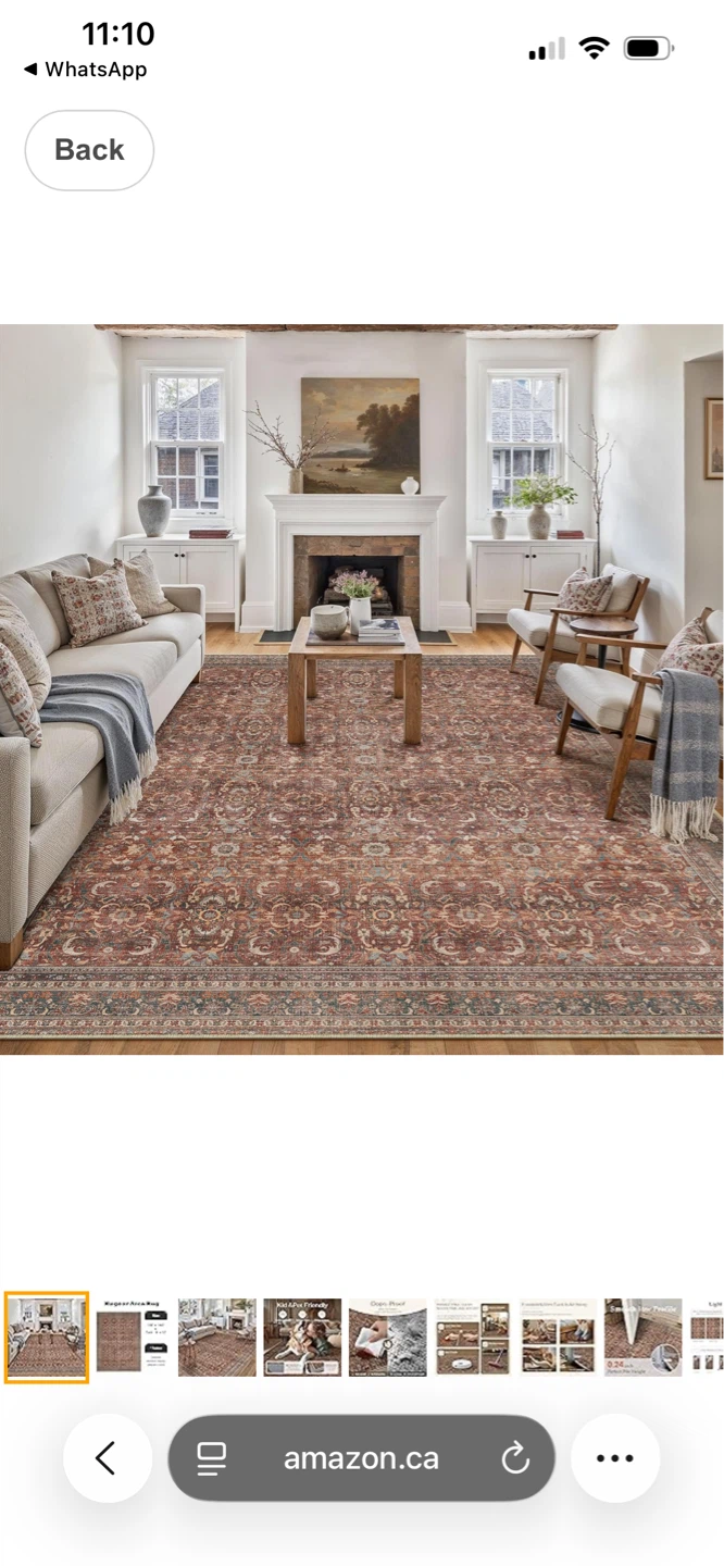 Hugear Area Rug - Retro | Brick Red 9'x12'