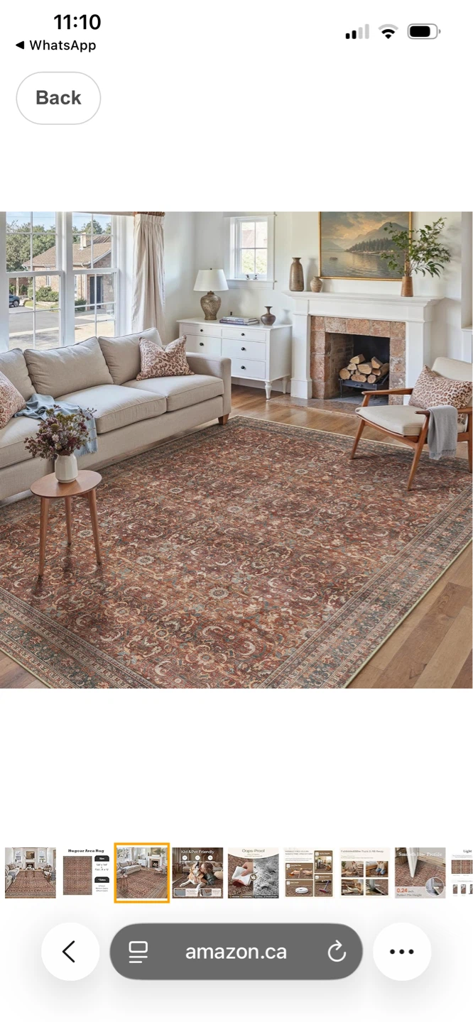 Hugear Area Rug - Retro | Brick Red 9'x12' - photo 3