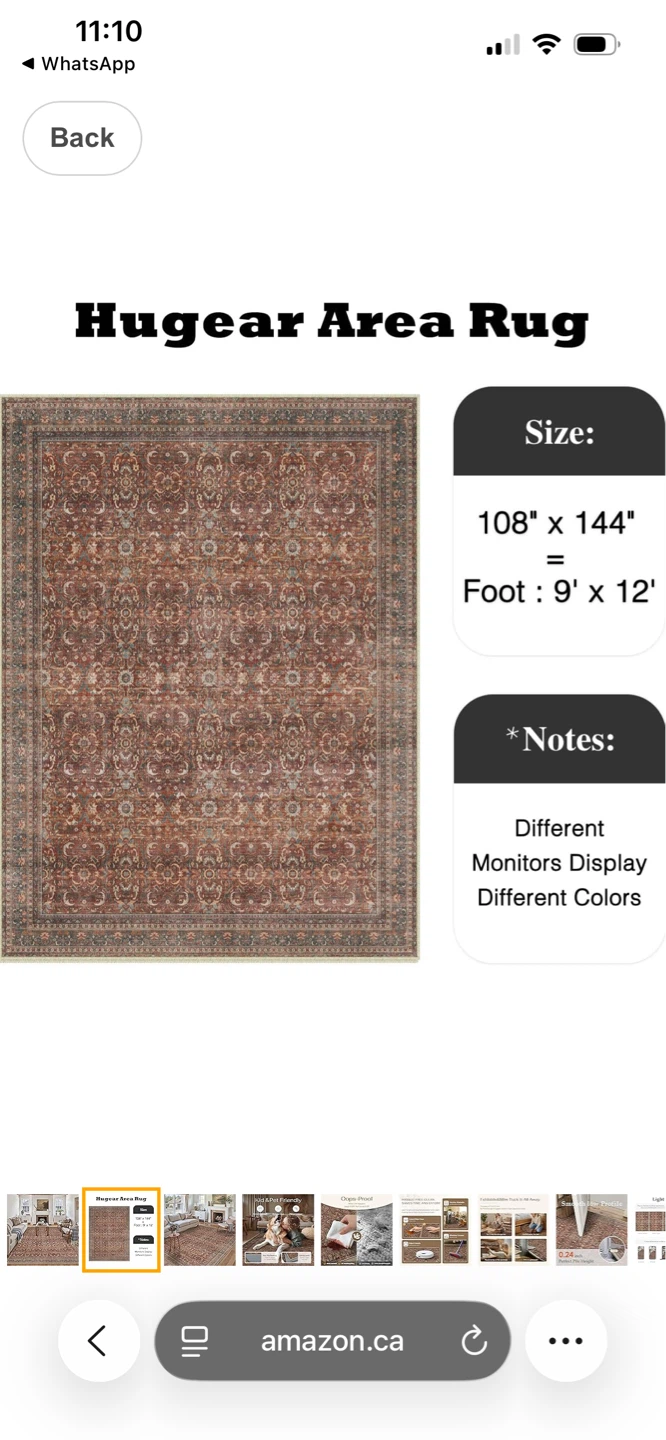 Hugear Area Rug - Retro | Brick Red 9'x12' - photo 2