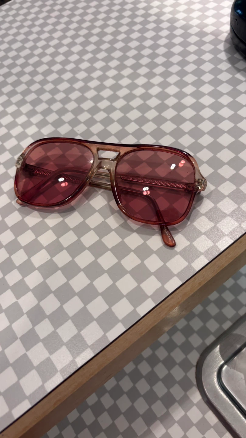Pink Tinted Aviator Sunglasses