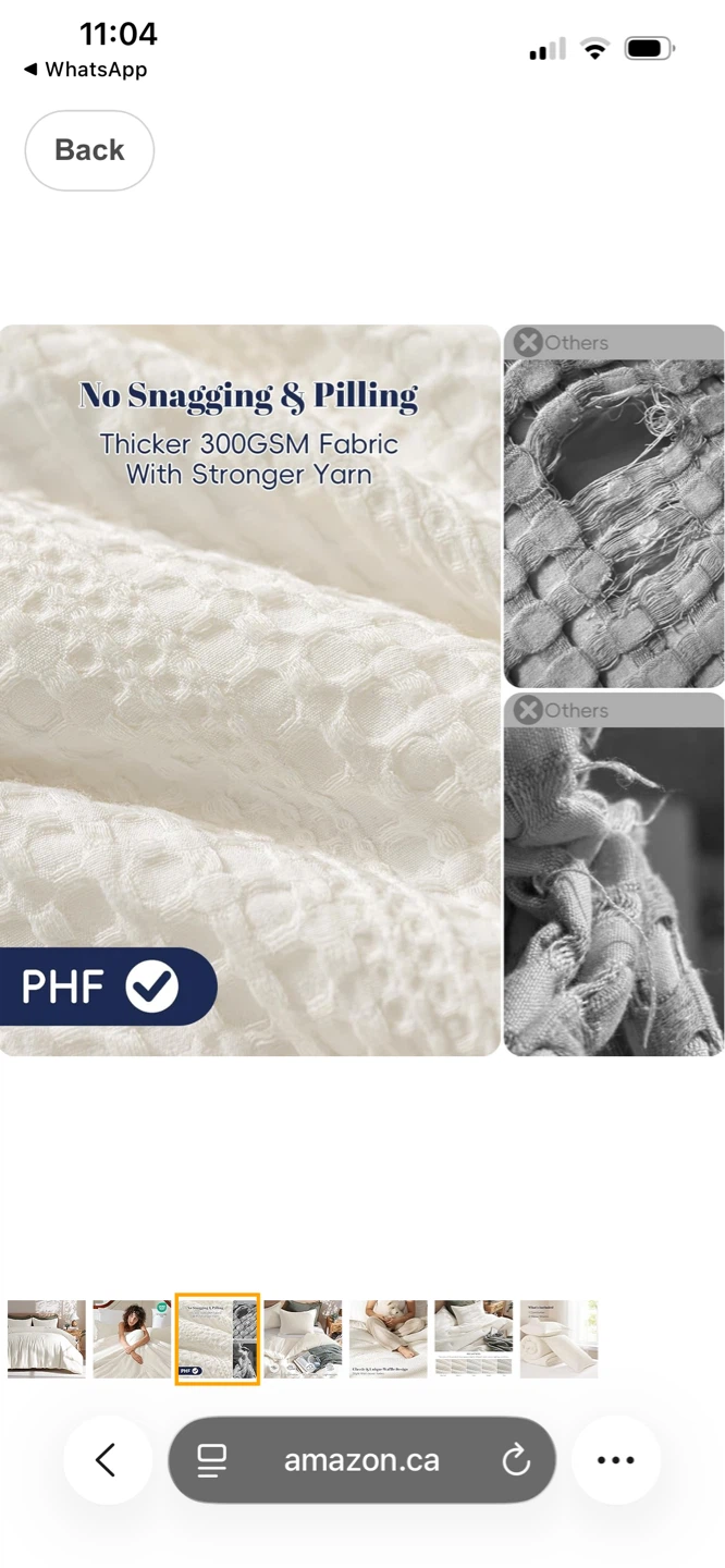 White Waffle Knit Duvet Cover King size - photo 3