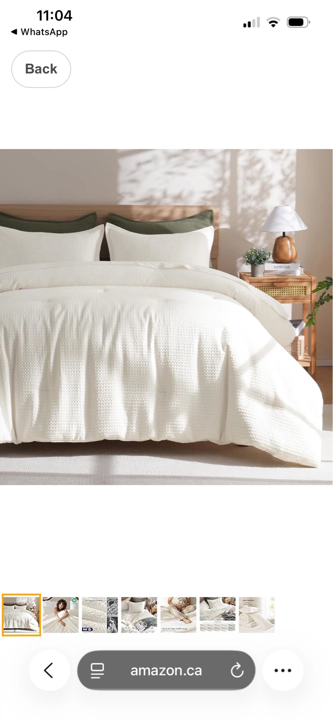 White Waffle Knit Duvet Cover King size