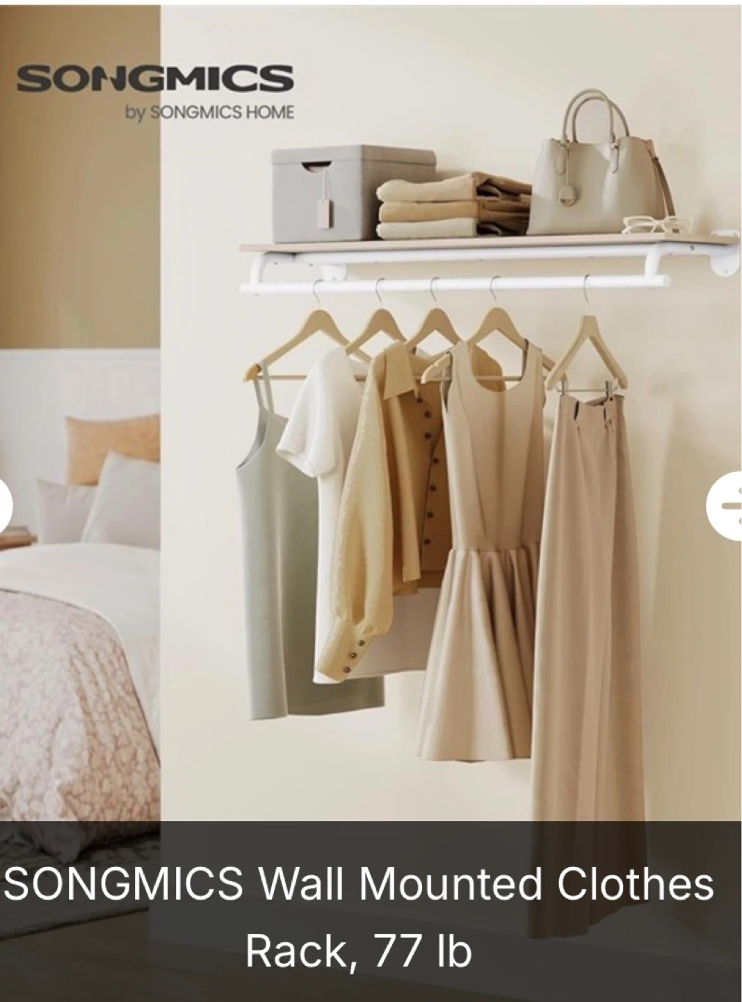 SONGMICS Wall Mounted Clothes Rack - photo 3
