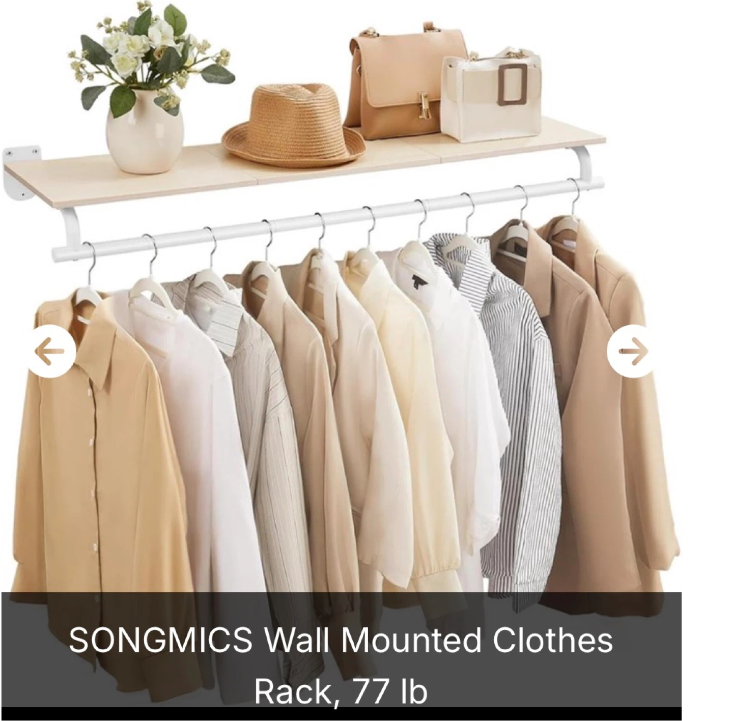 SONGMICS Wall Mounted Clothes Rack - photo 4