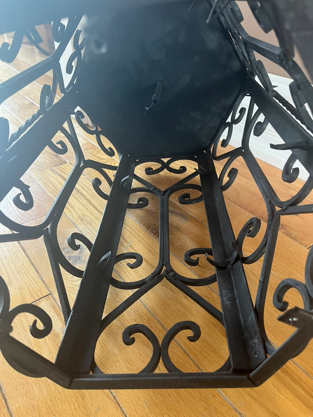 1970s Decorative Wrought Iron Hanging Pendant - photo 2