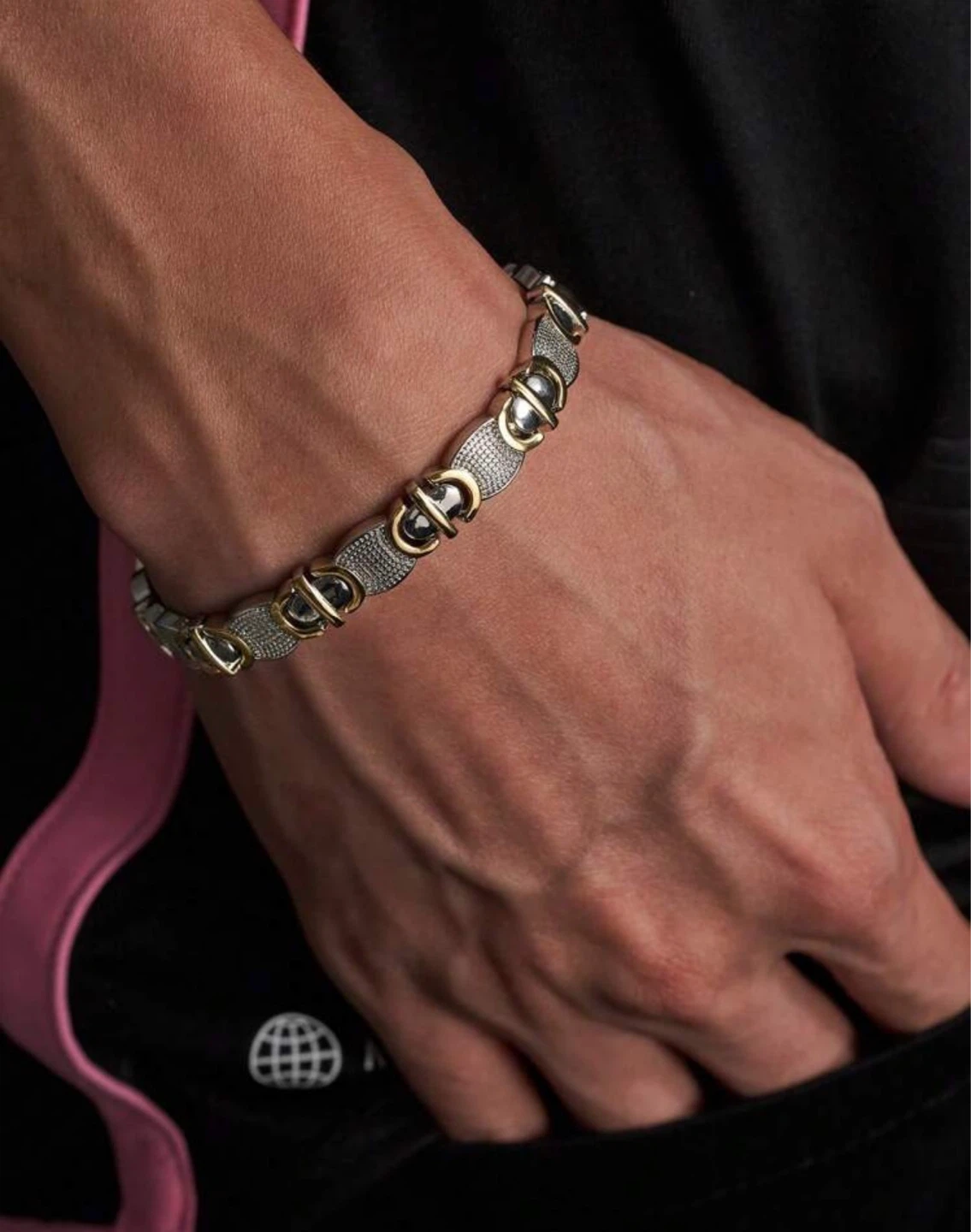 Real gold plated - titanium steel men's bracelet