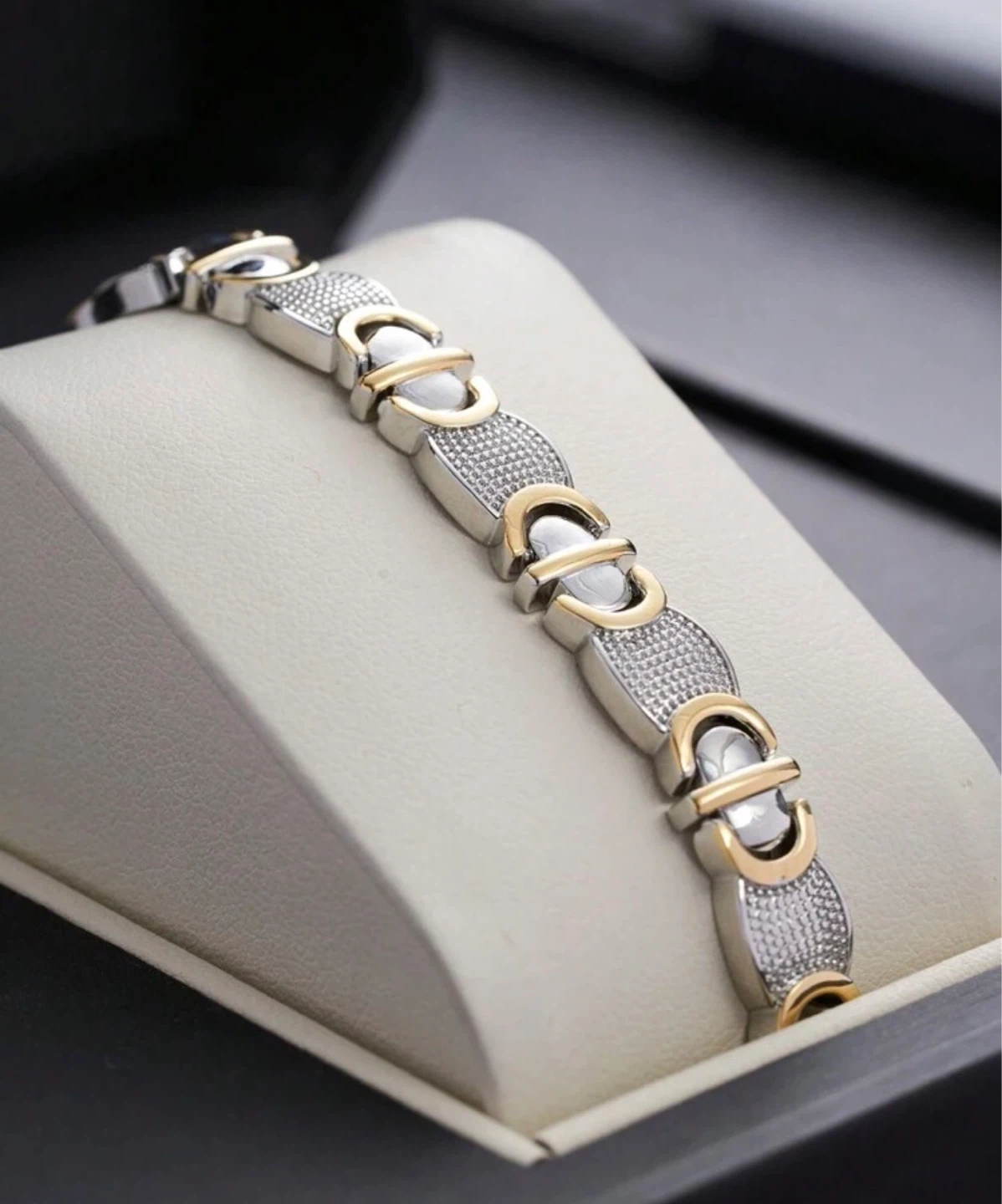 Real gold plated - titanium steel men's bracelet - photo 2