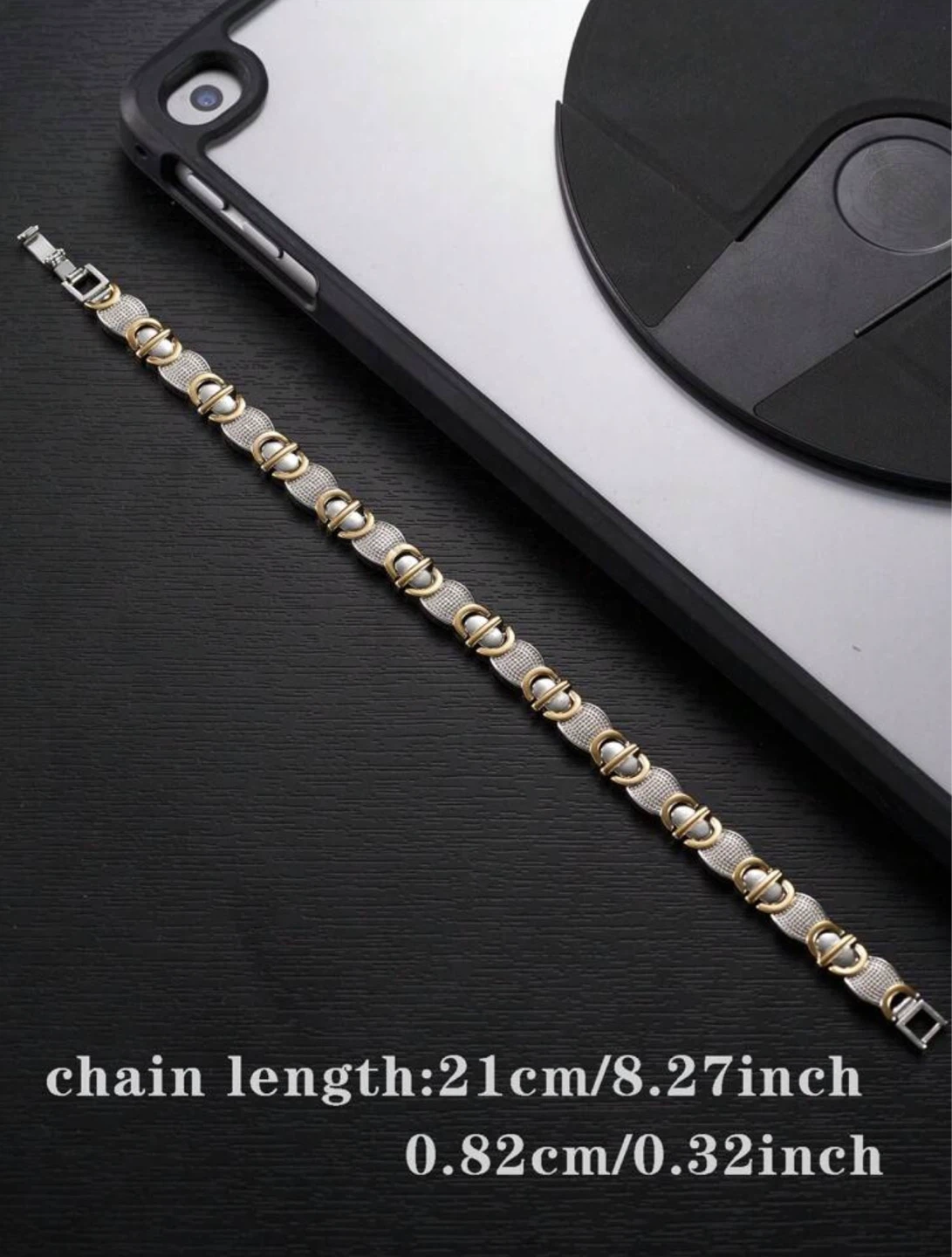 Real gold plated - titanium steel men's bracelet - photo 3