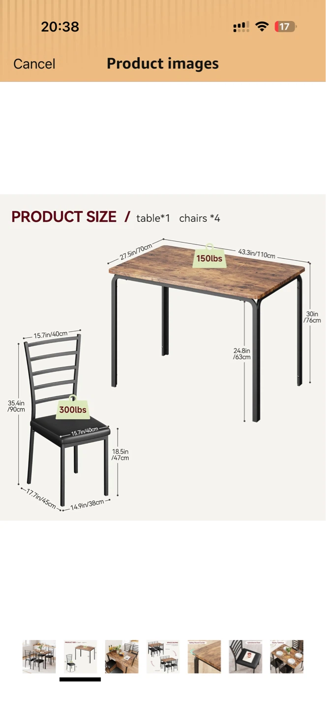 GarveeHome Dining Room Set - photo 3