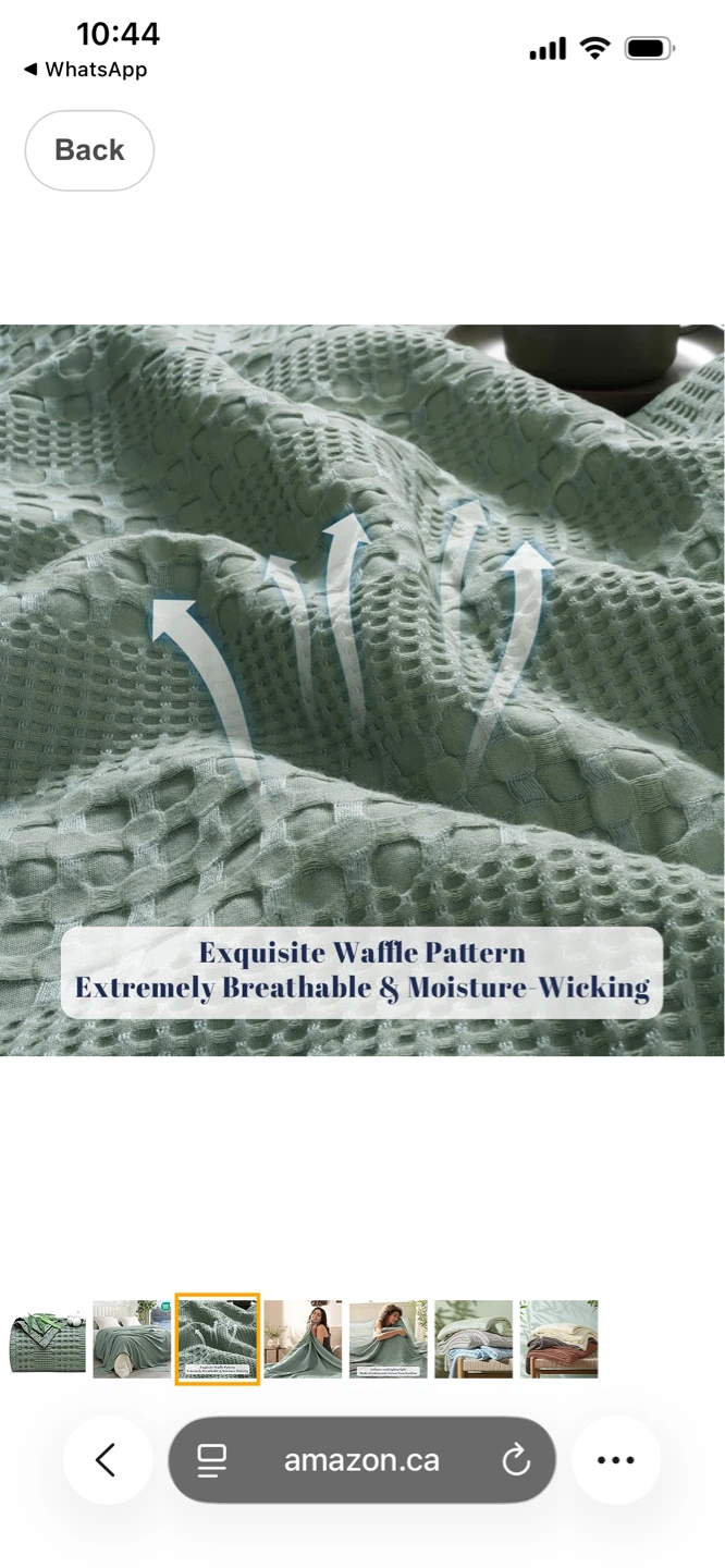 Sage Green Waffle Knit Throw Blanket Twin size - photo 3