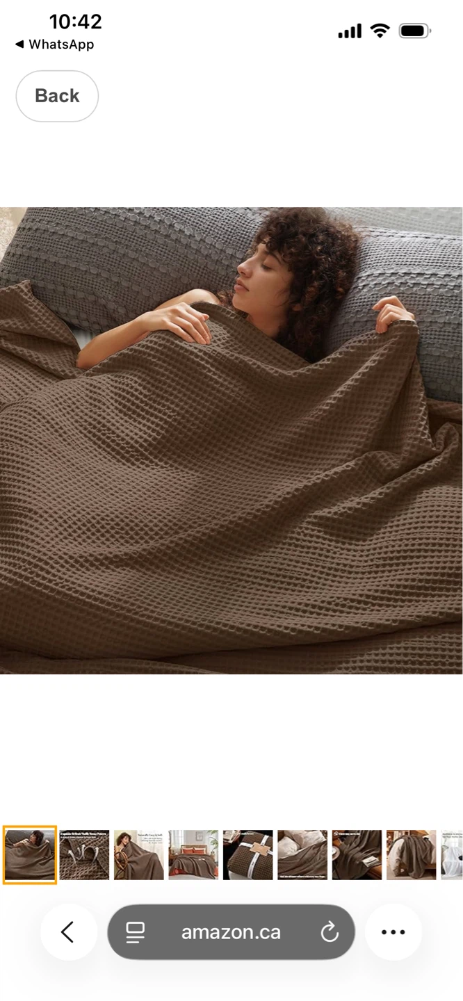 PHF Waffle Weave Blanket - King Size - Brown