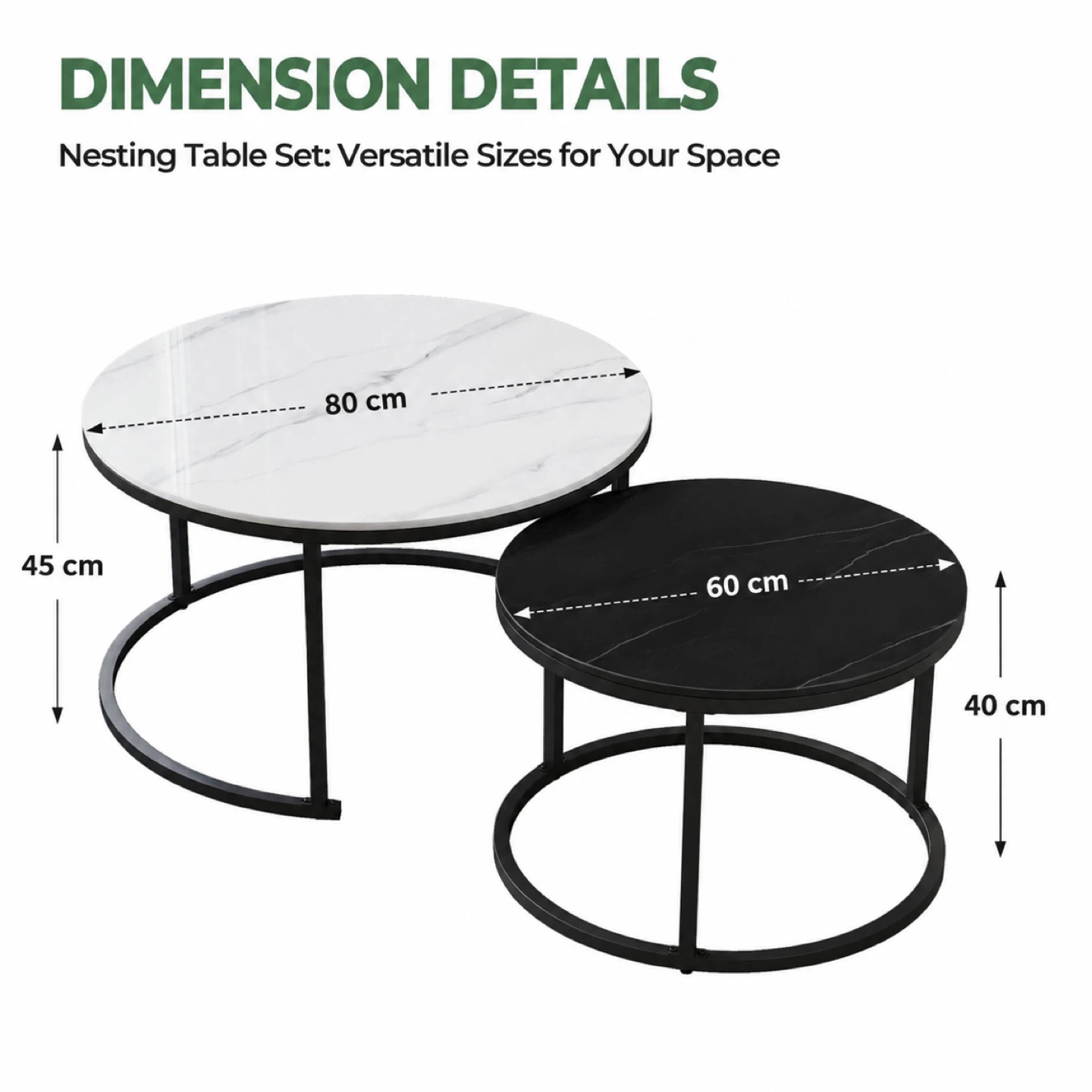 Nesting Coffee Table Set with Sintered Stone Tops - photo 3