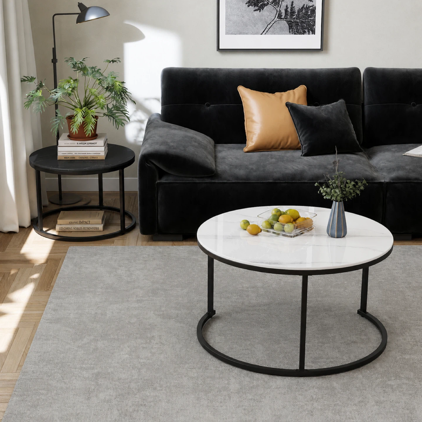 Nesting Coffee Table Set with Sintered Stone Tops - photo 2