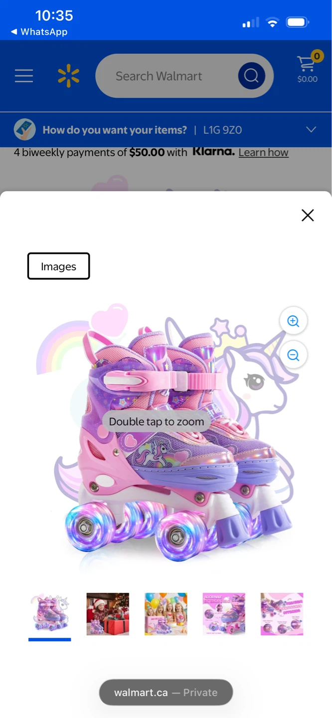 Kids Roller Skates - Unicorn Design-(10c - 13c US size)