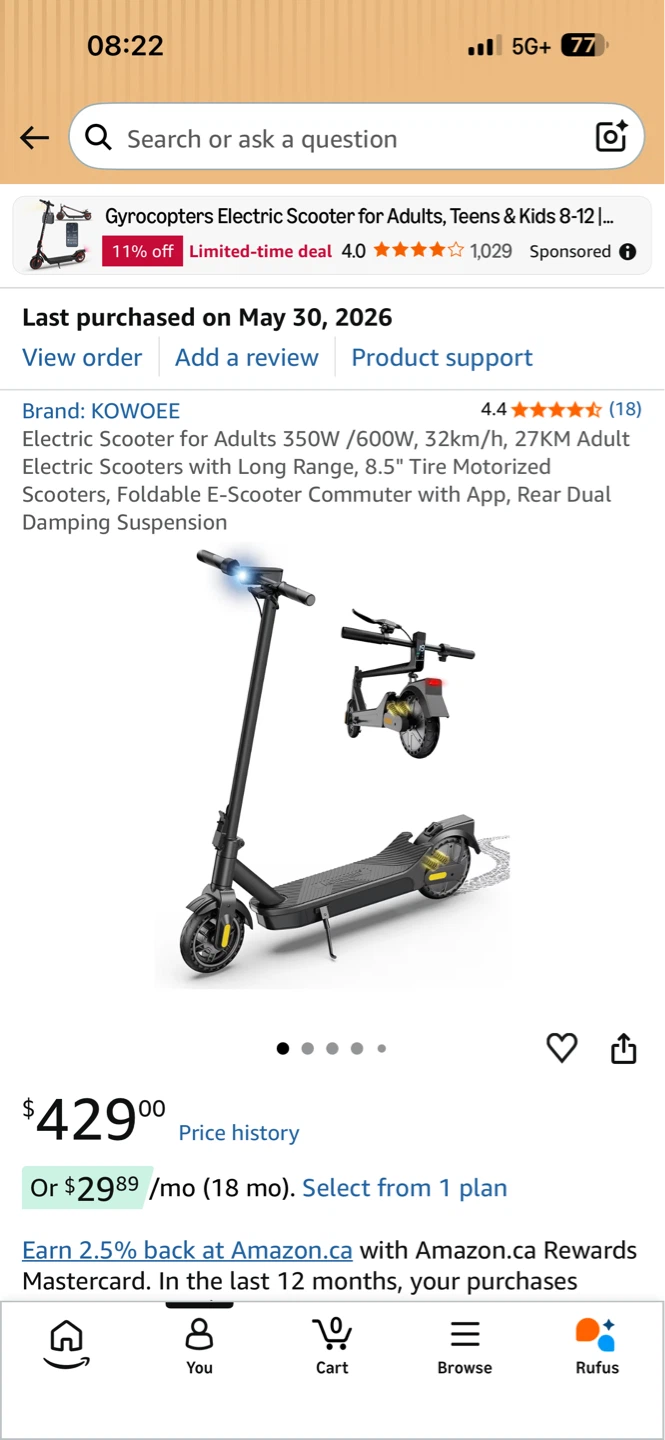 KOWOEE Foldable Electric Scooter 32km/h Long Range - photo 2