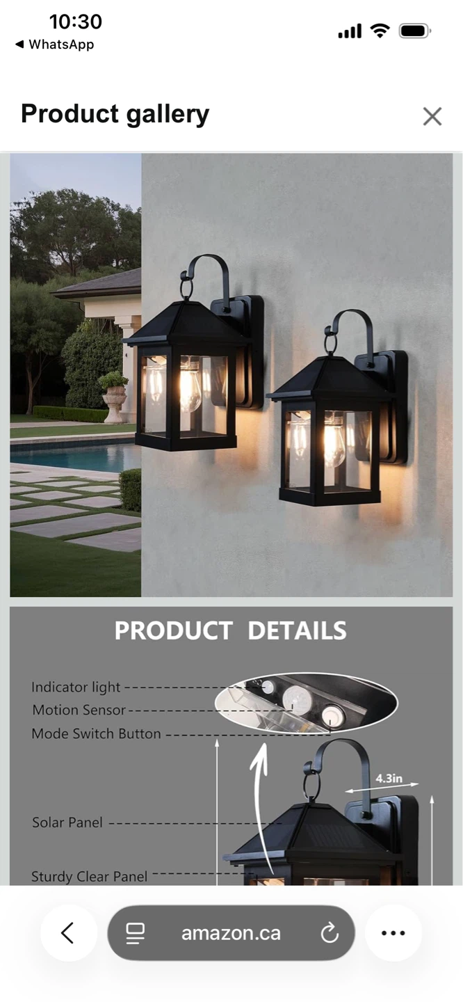 Black Outdoor Sconce Light 2 pack