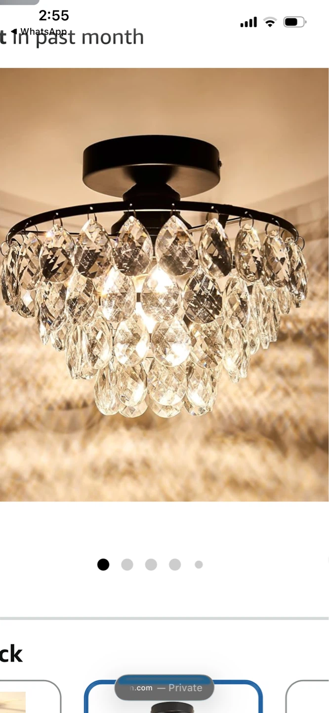 Modern Crystal Small Ceiling Light Fixture 2 pieces available