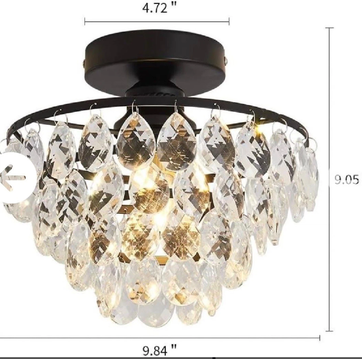 Modern Crystal Small Ceiling Light Fixture 2 pieces available - photo 2