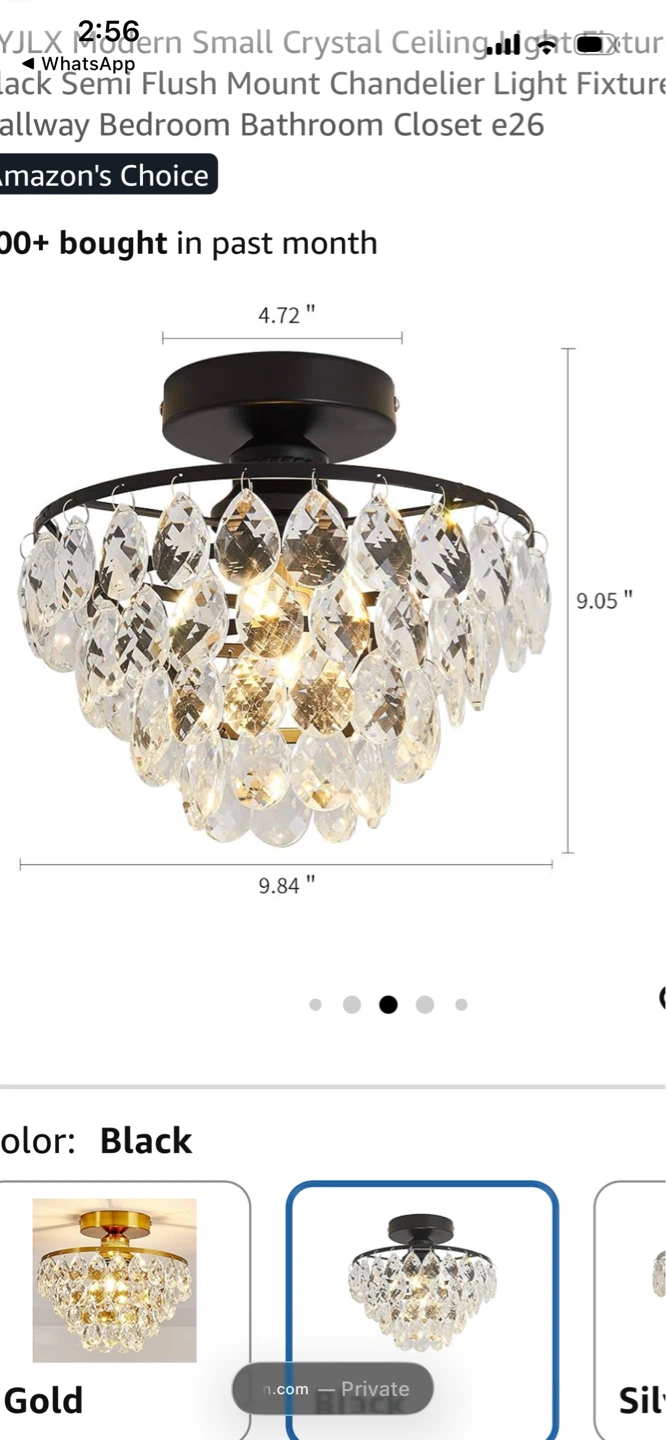 Modern Crystal Small Ceiling Light Fixture 2 pieces available - photo 3