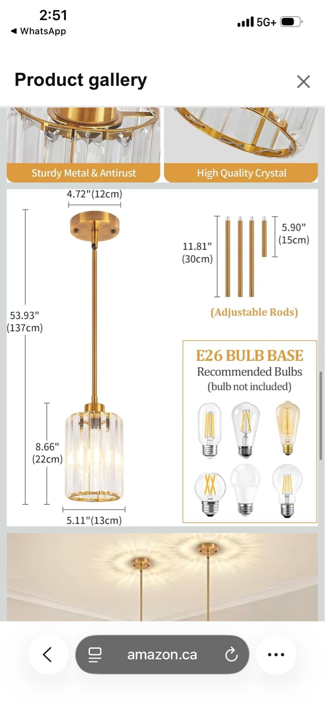 Modern Crystal Pendant Light Fixture - photo 5