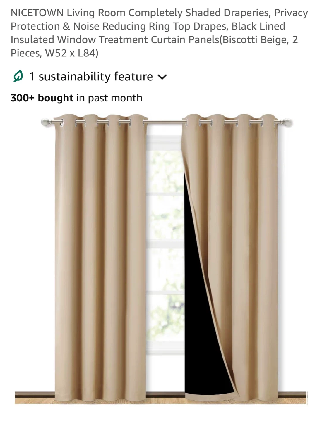 NICETOWN Blackout Curtains - Biscotti Beige - photo 3