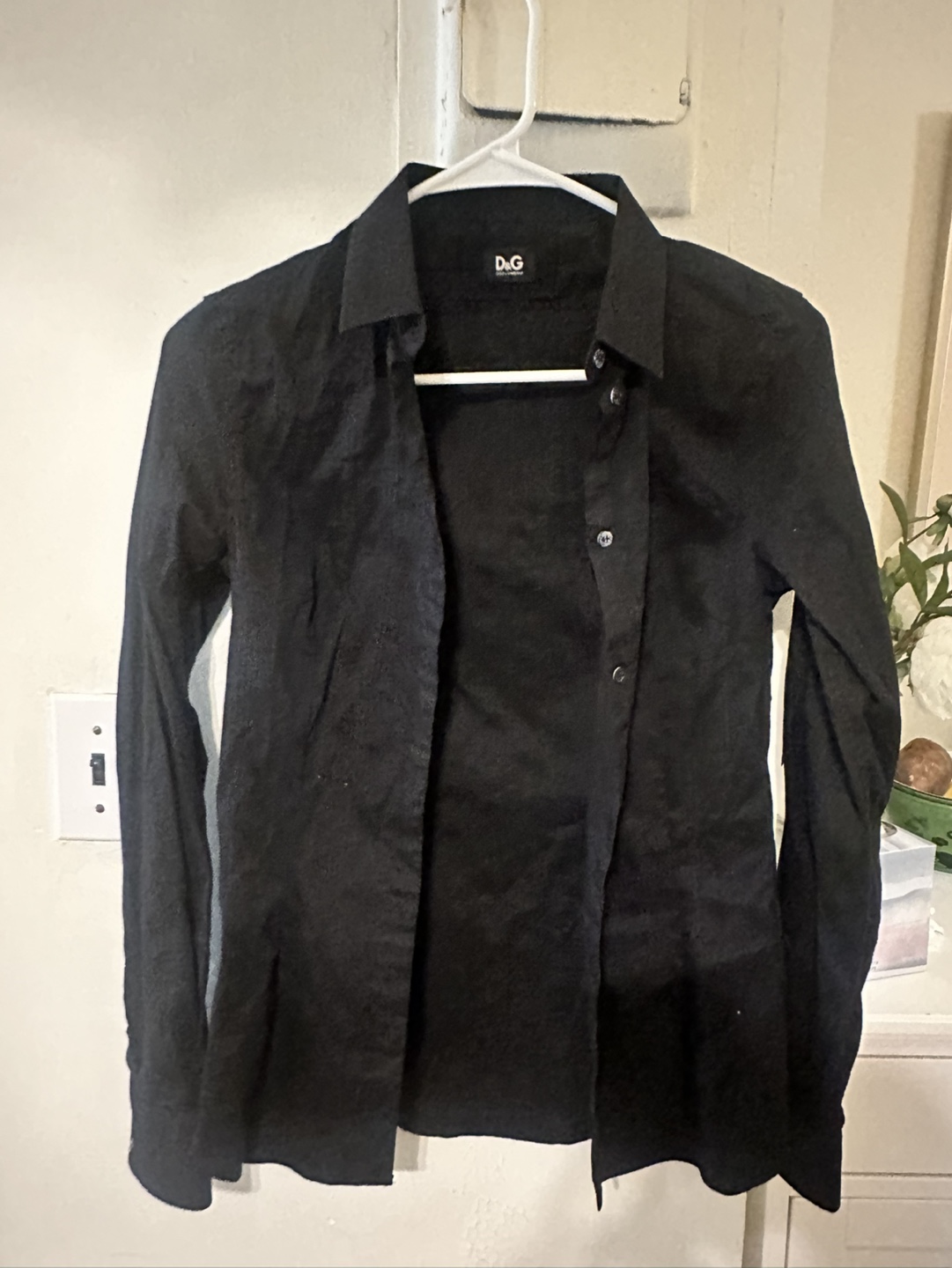 D&G Dolce & Gabbana Black Button-Up Shirt