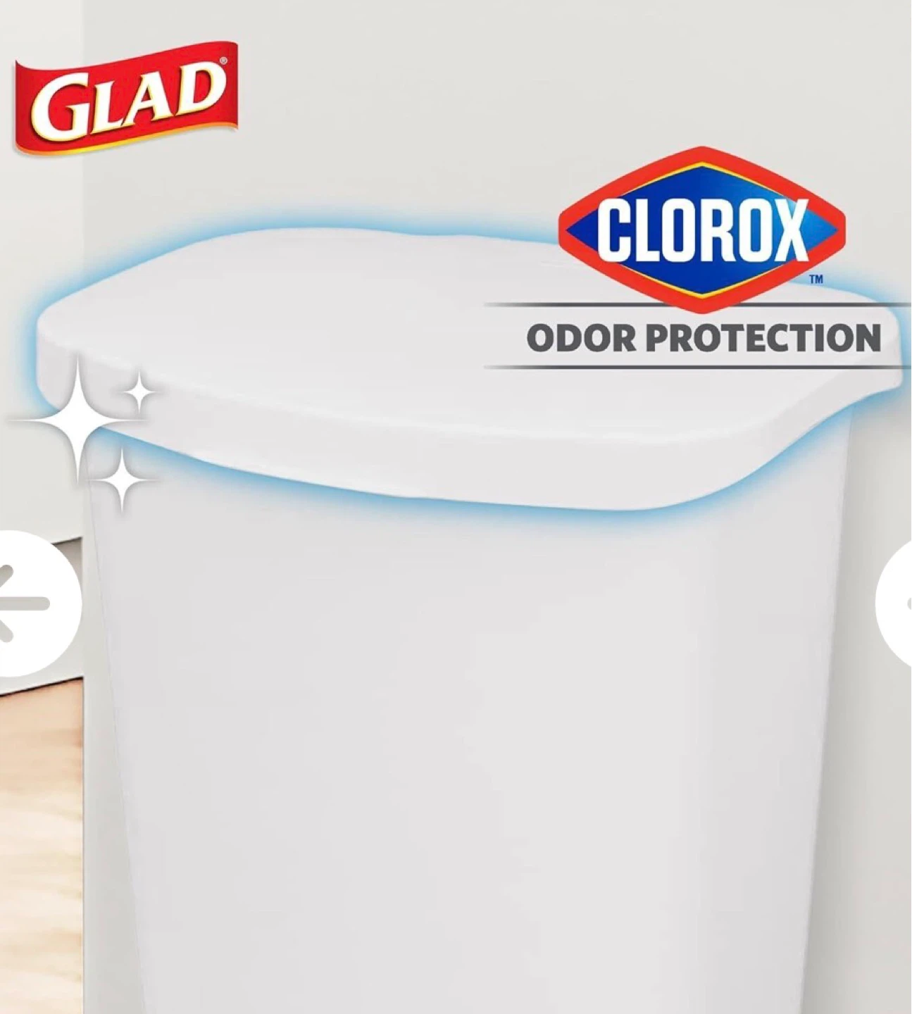 Glad 13 Gallon Step Can with Clorox Odor Protection - photo 2