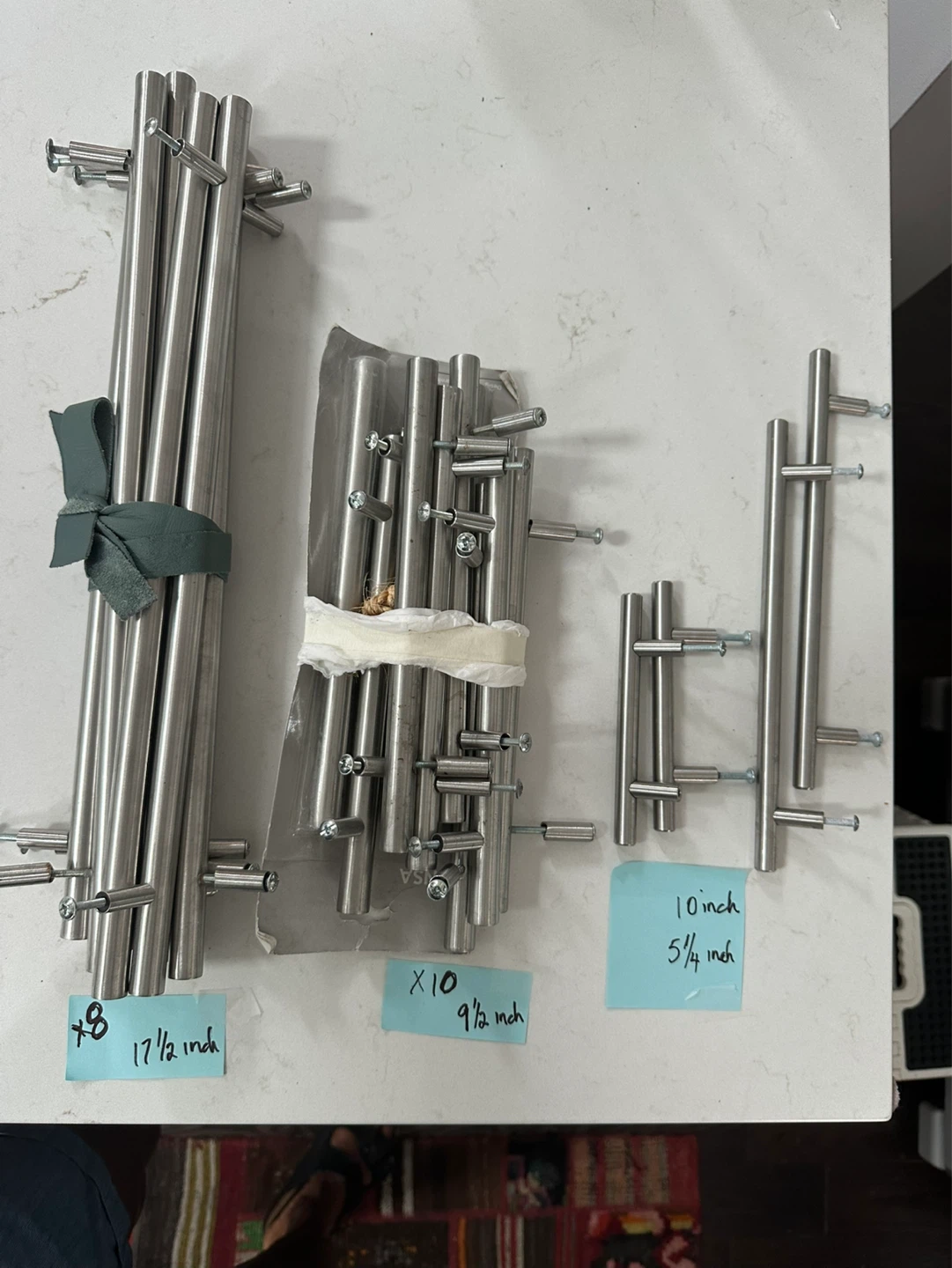 Stainless steel door handles. Assorted sizes