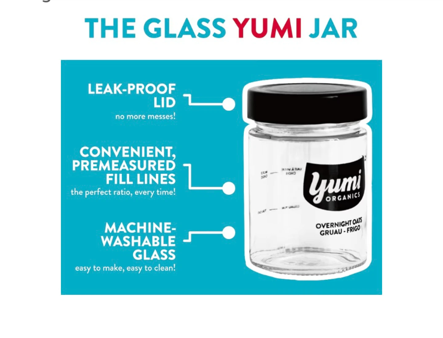 6 Jars Yumi Organics Glass Jar Set