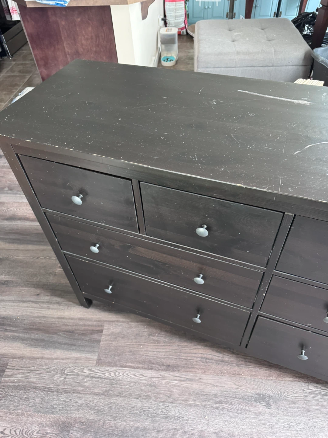 Dark Brown Dresser with 10 Drawers