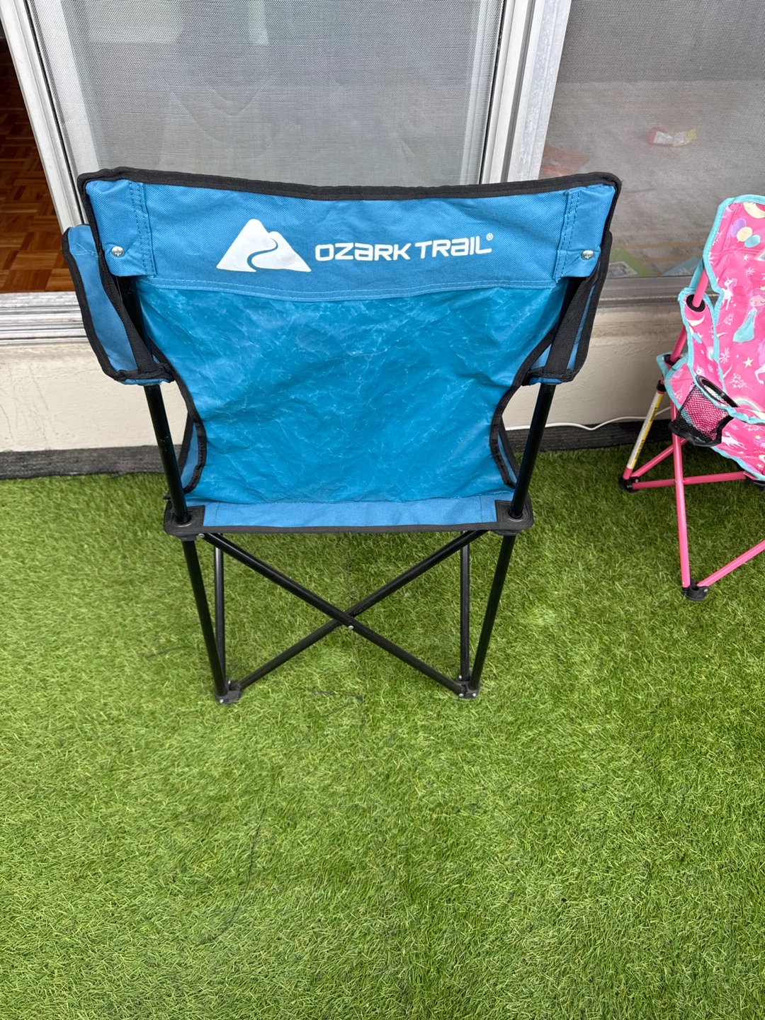 2 - Ozark Trail Blue Folding Camp Chair with Cup Holder - photo 2