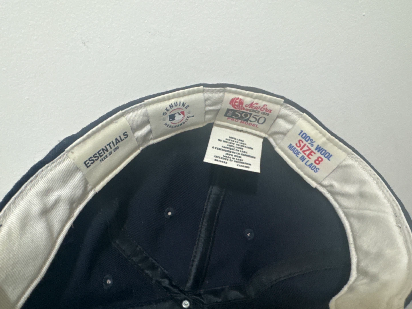Fear of God Essentials New Era Fitted Hat Navy Size 8 - photo 2