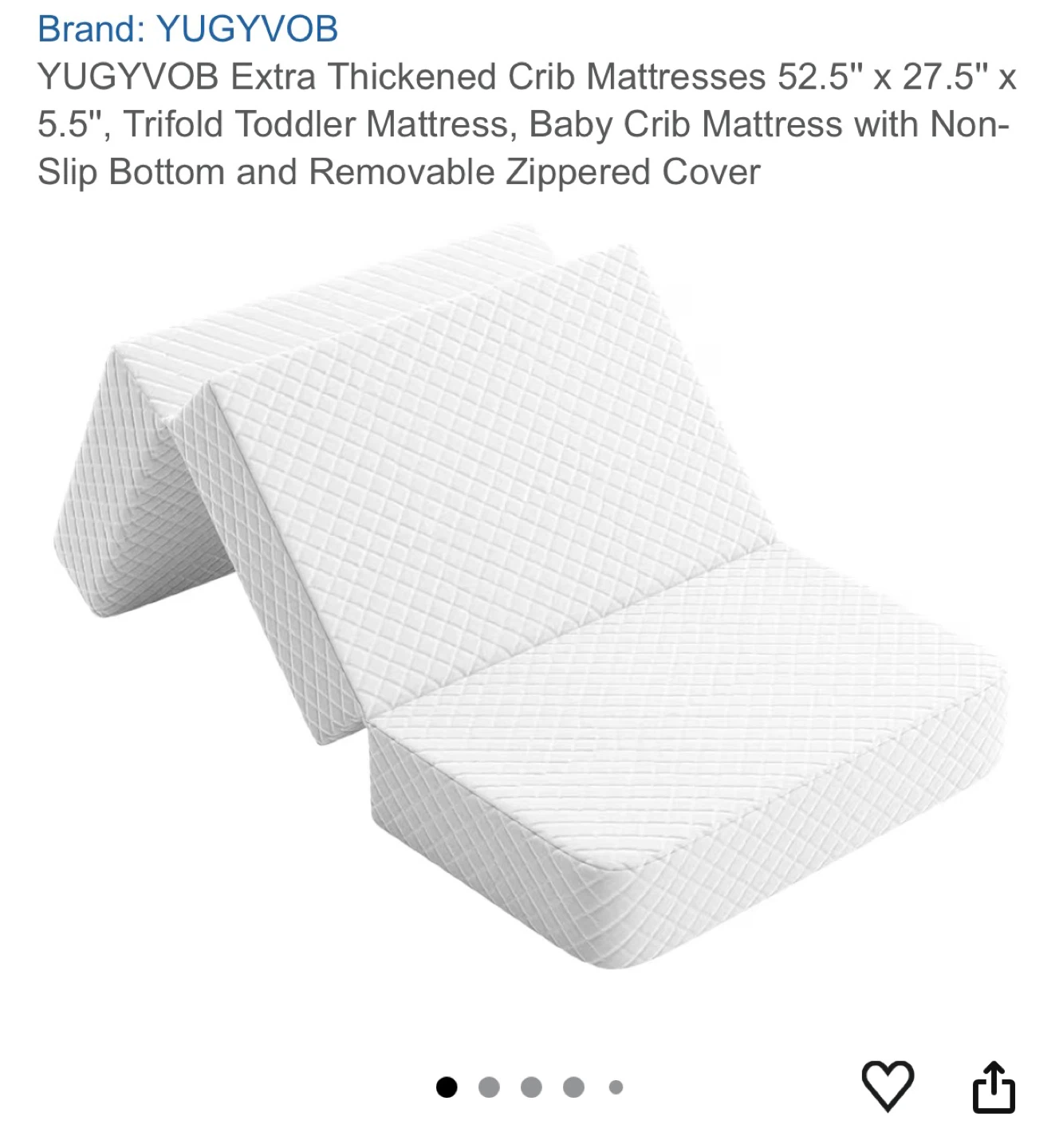 Trifold Toddler Crib Mattress