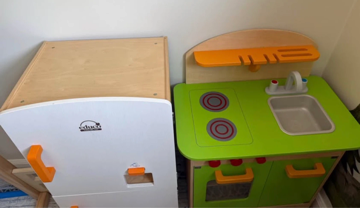 Educo & Hape Wooden Play Kitchen Set with Refrigerator - photo 2