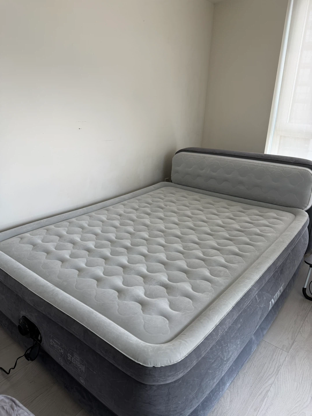 Intex Headboard Queen Air Mattress with Built-In Pump