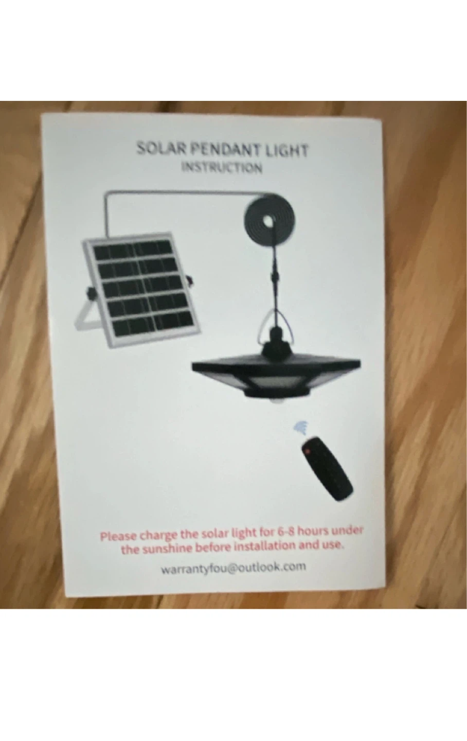 Solar Pendant Light with Remote