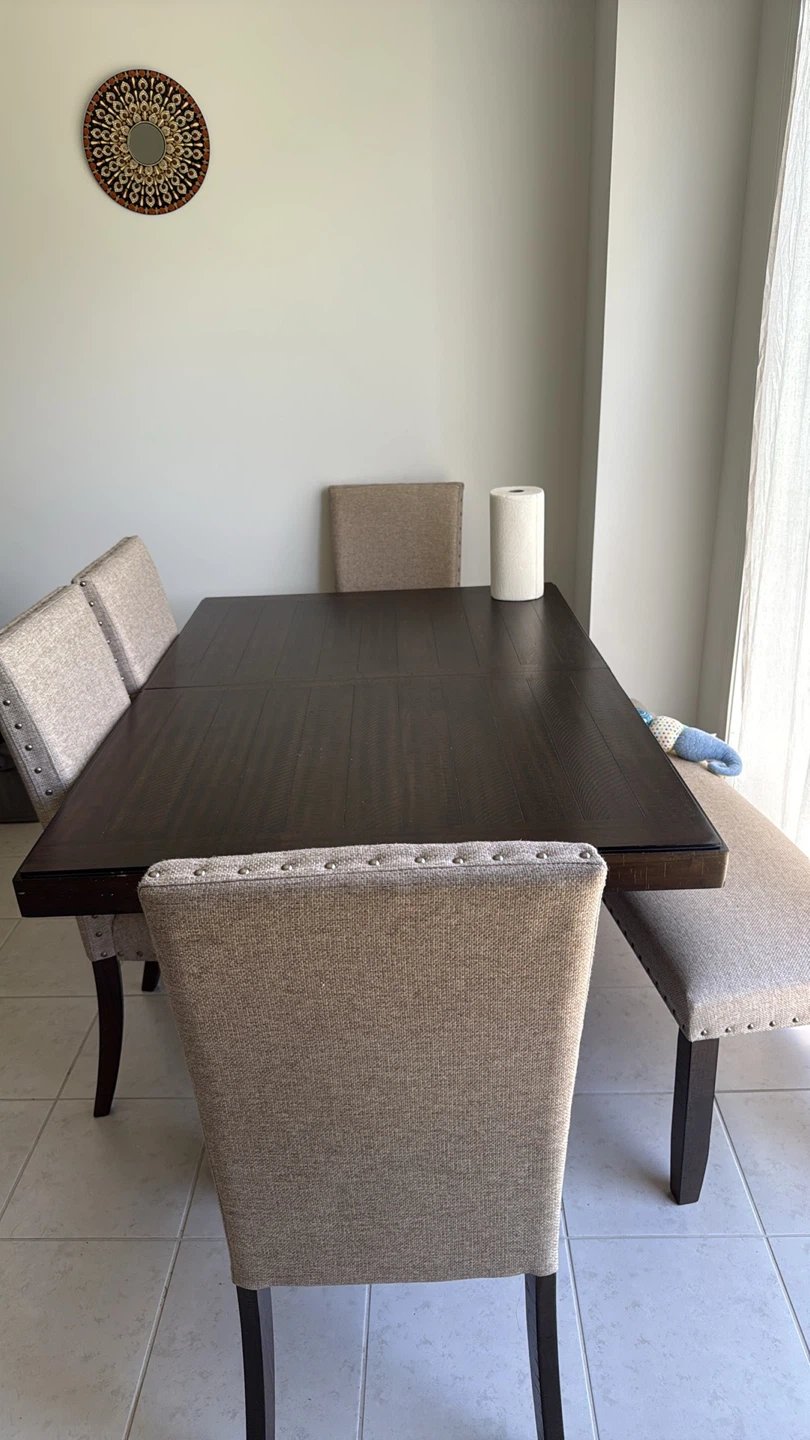 Ashley Solid Wood Dining Table Set with 6 Chairs - photo 2