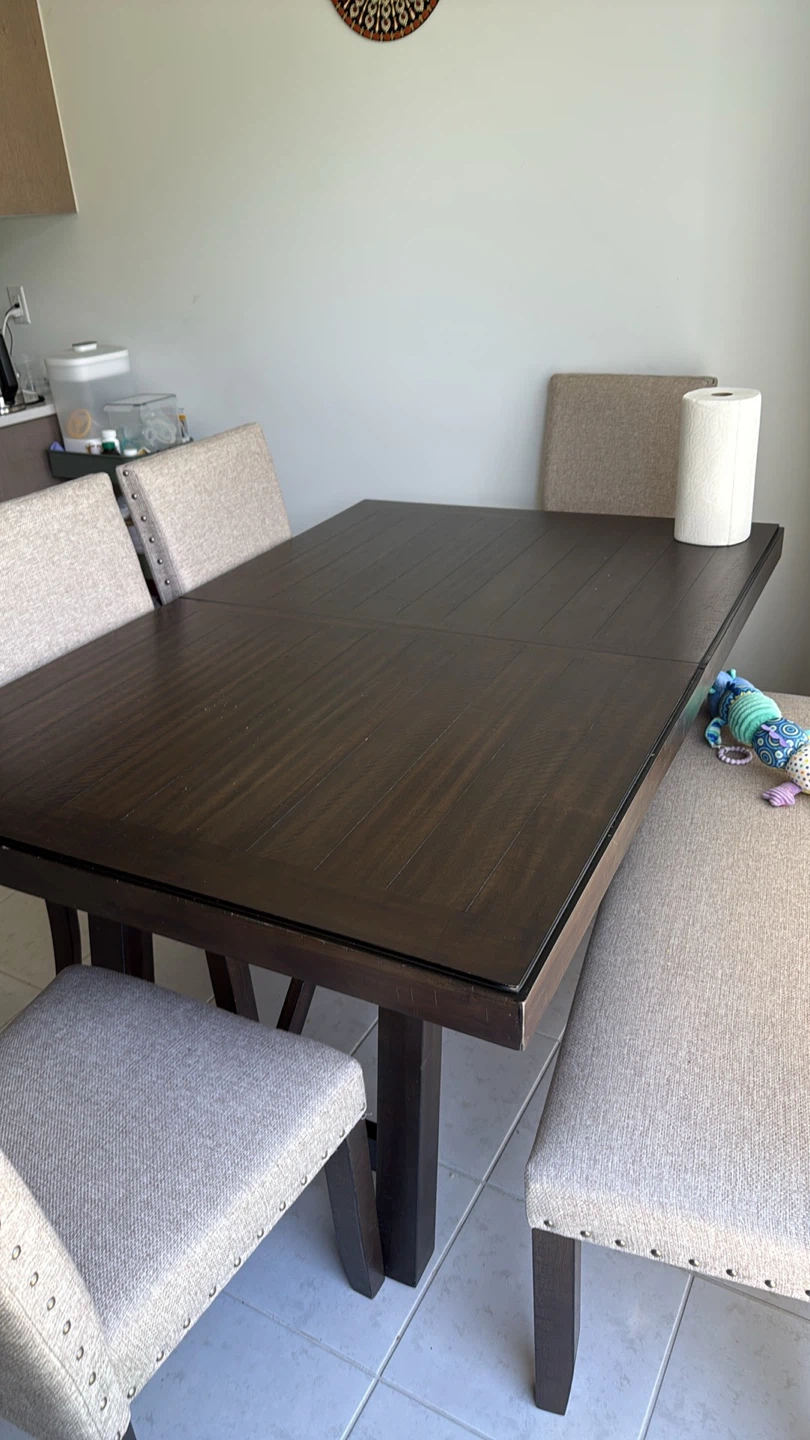 Ashley Solid Wood Dining Table Set with 6 Chairs