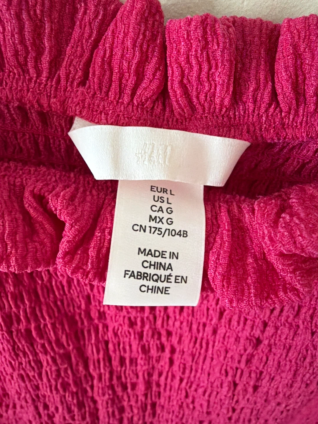 H&M Smocked Dress - Size L - Pink - photo 3