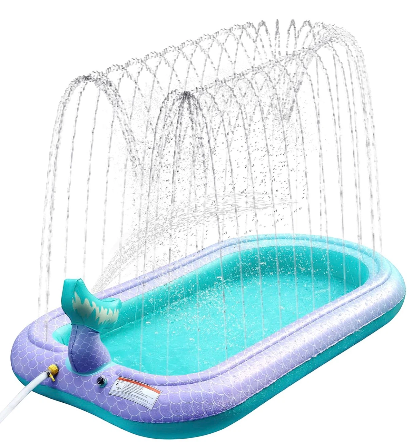Inflatable Sprinkler Splash Pad Pool - Mermaid Tail Design