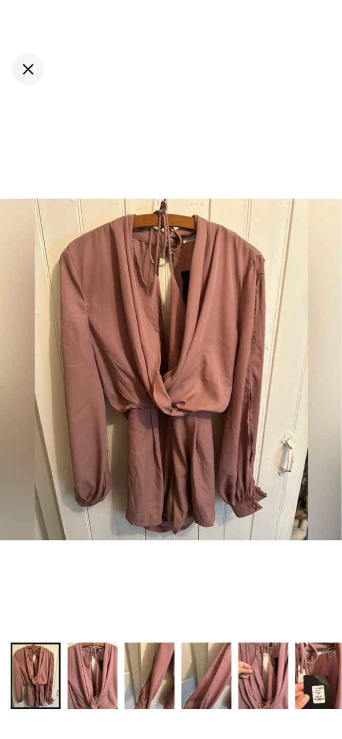 Fashion Nova mauve twisted front romper