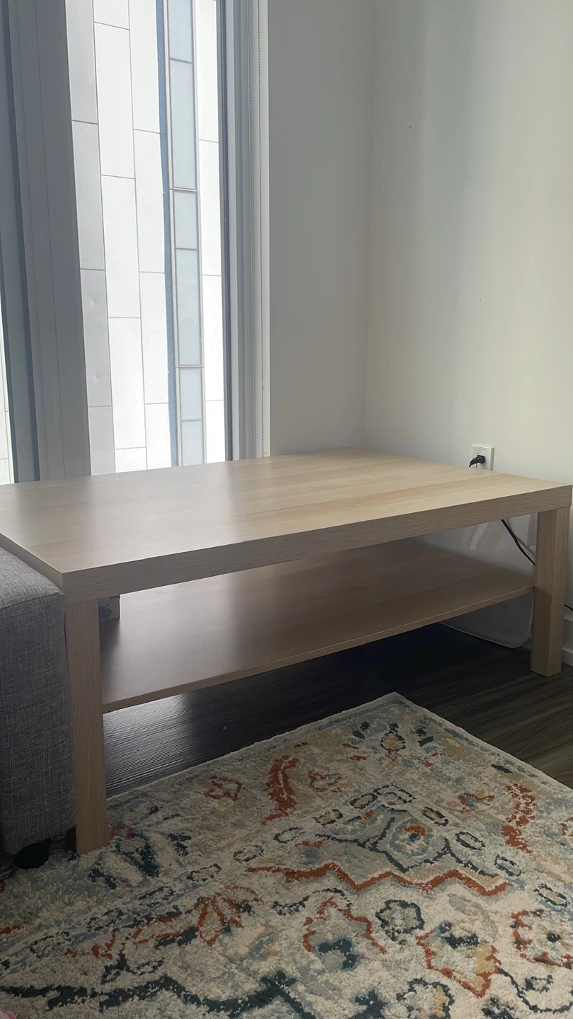 Light Wood Coffee Table with Shelf